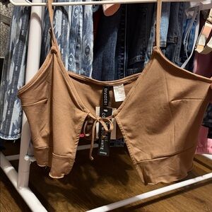 H&M Brown Curvy Fit Top